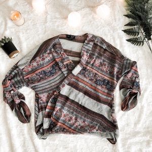 Aztec Print Cross Front Top